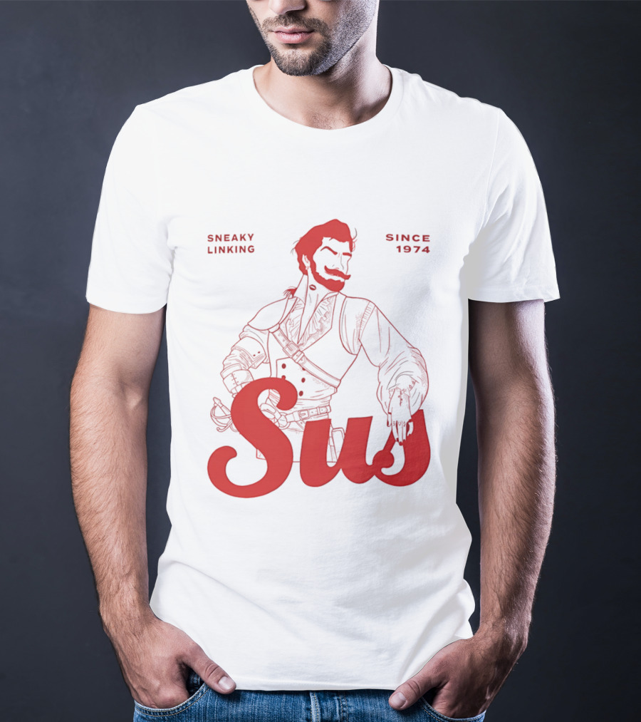 Sneaky Linking Since 1974 Sus Man Red Western T-Shirt