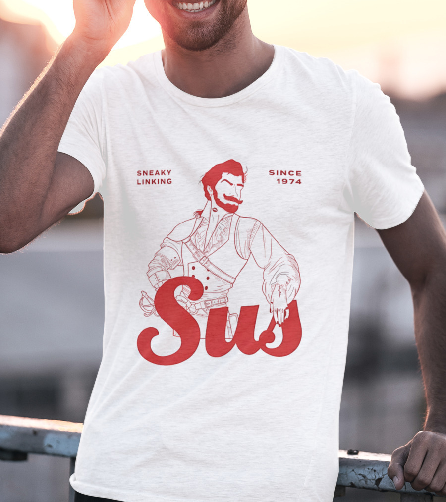 Sneaky Linking Since 1974 Sus Man Red Western T-Shirt