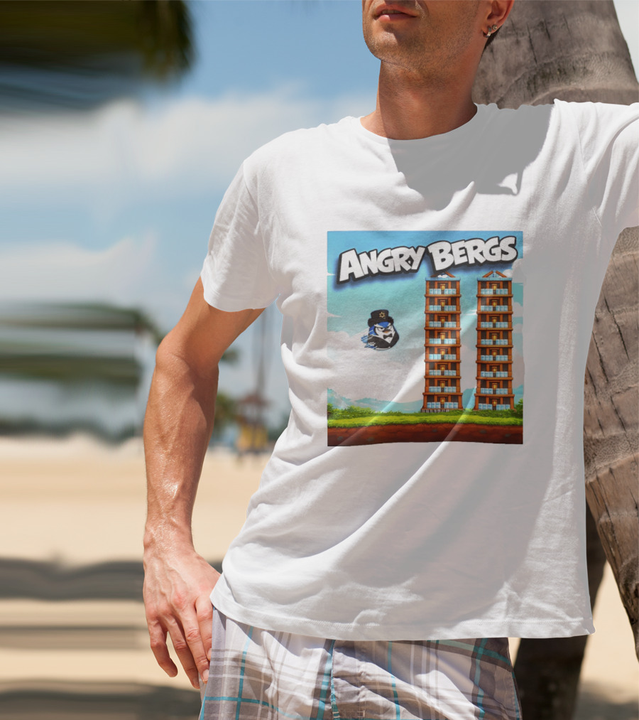 Angry Bergs Funny Parody Building Smash блоки Stack Game T-Shirt