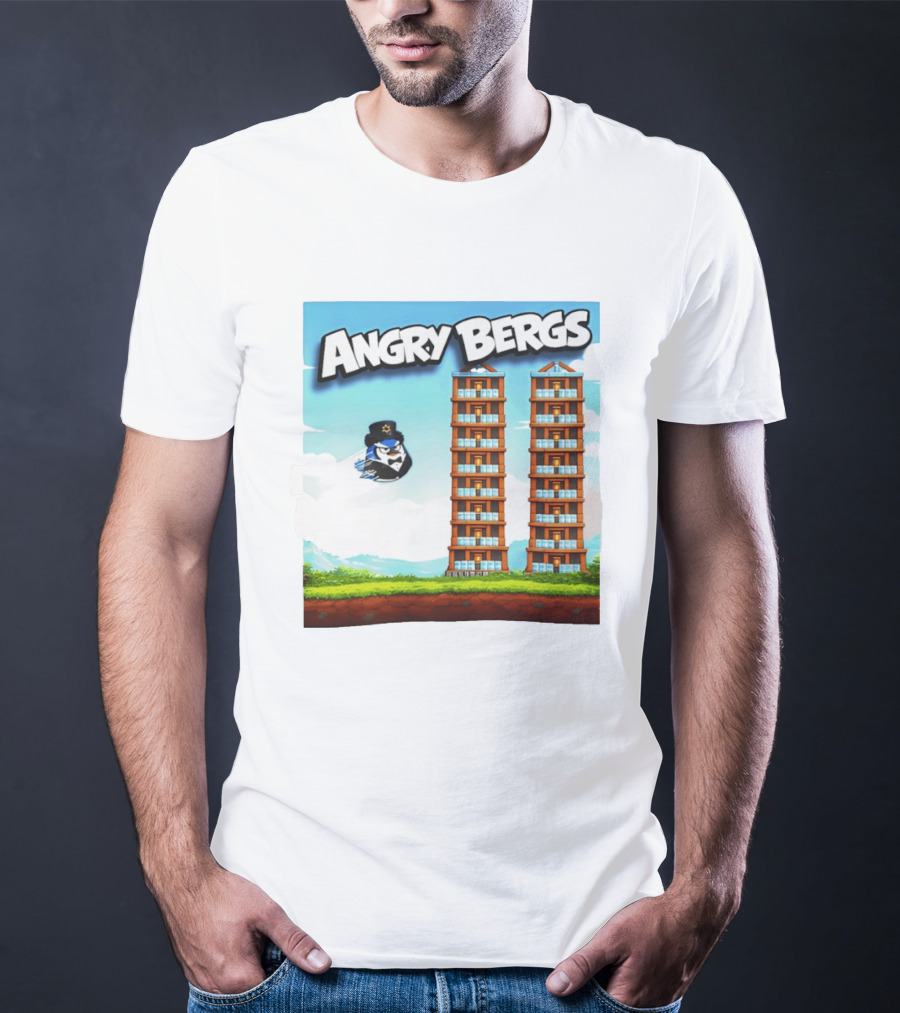 Angry Bergs Funny Parody Building Smash блоки Stack Game T-Shirt