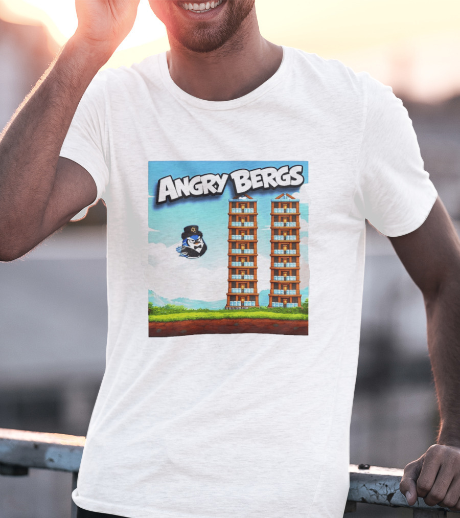 Angry Bergs Funny Parody Building Smash блоки Stack Game T-Shirt