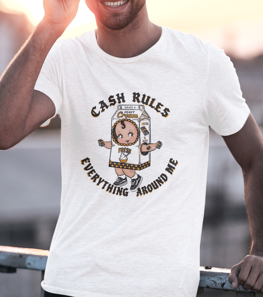 Cash Rules Everything Around Me Heavy Cream Fresh Baby T-Shirt