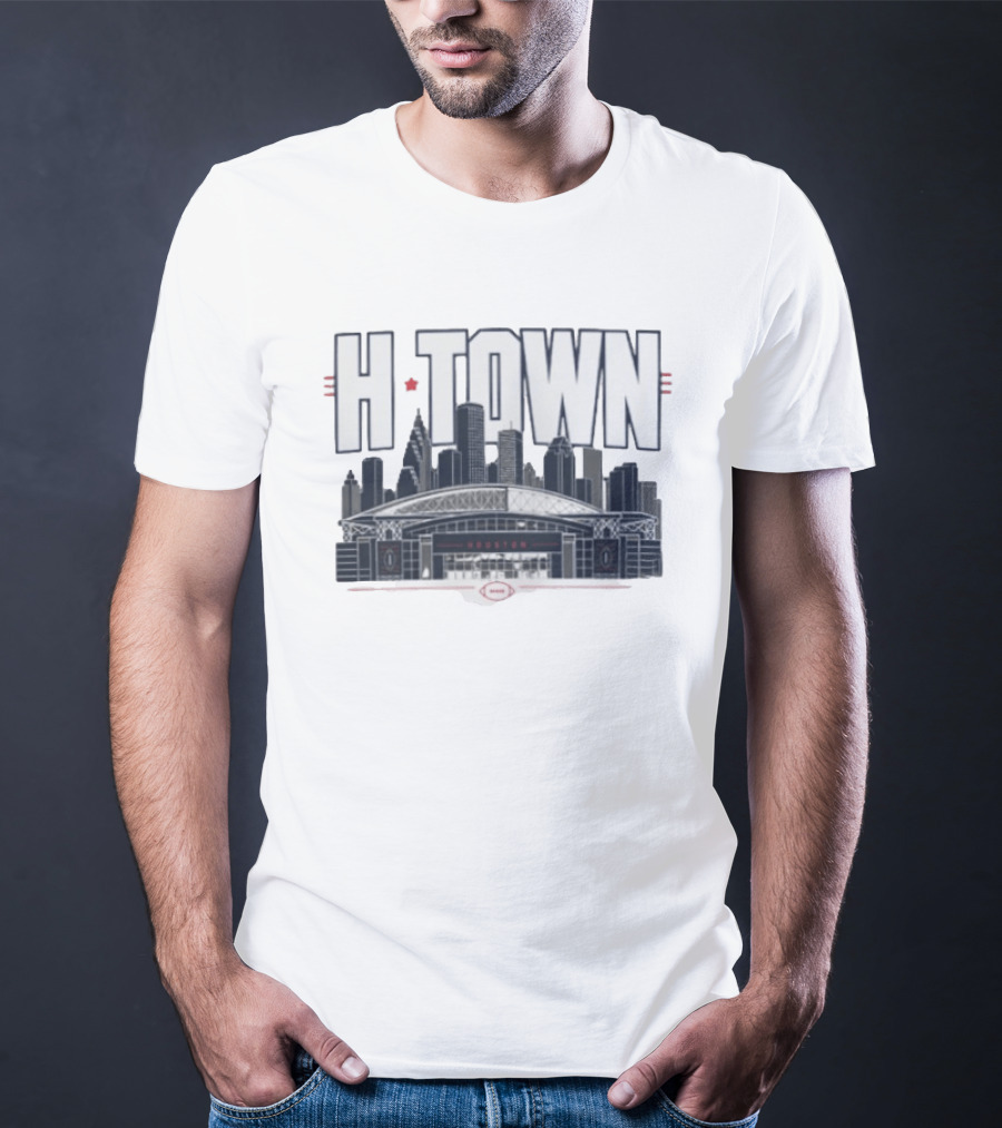 H Town Houston Texas Skyline Football Stadium T-Shirt