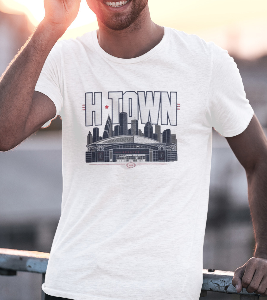H Town Houston Texas Skyline Football Stadium T-Shirt