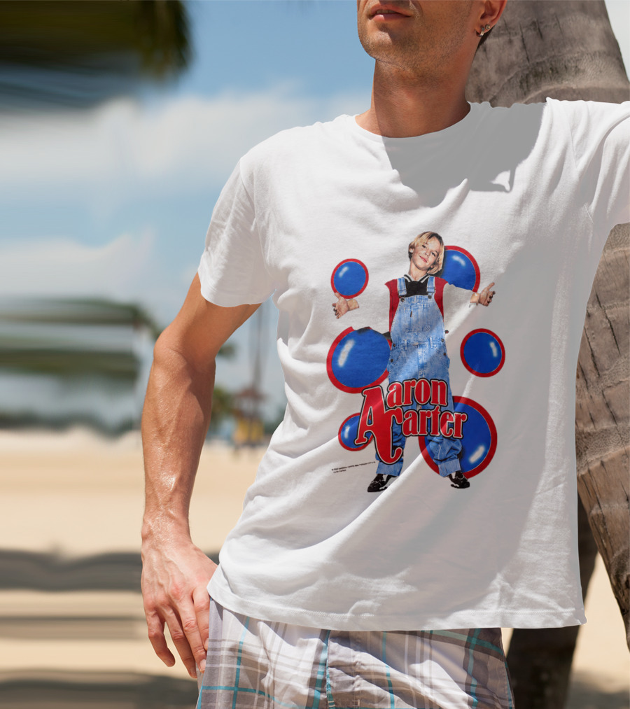 Aaron Carter Overalls Blue Red Circles Fashion T-Shirt