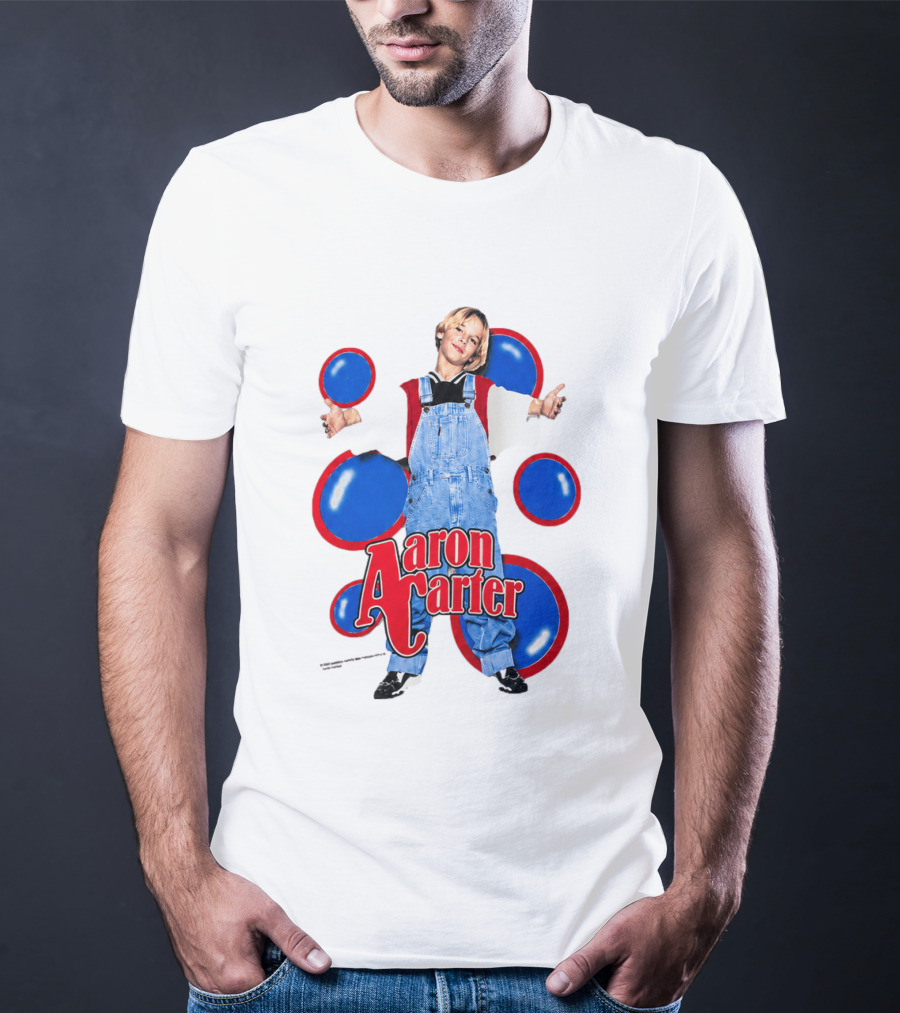 Aaron Carter Overalls Blue Red Circles Fashion T-Shirt
