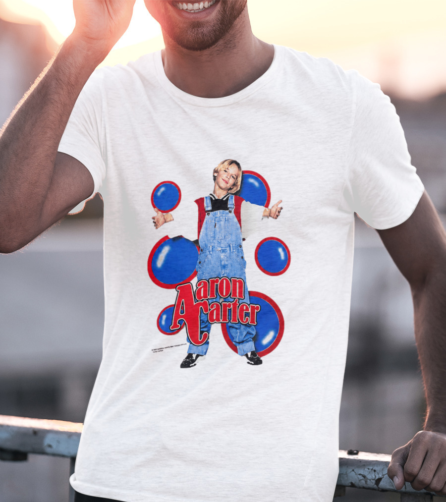 Aaron Carter Overalls Blue Red Circles Fashion T-Shirt