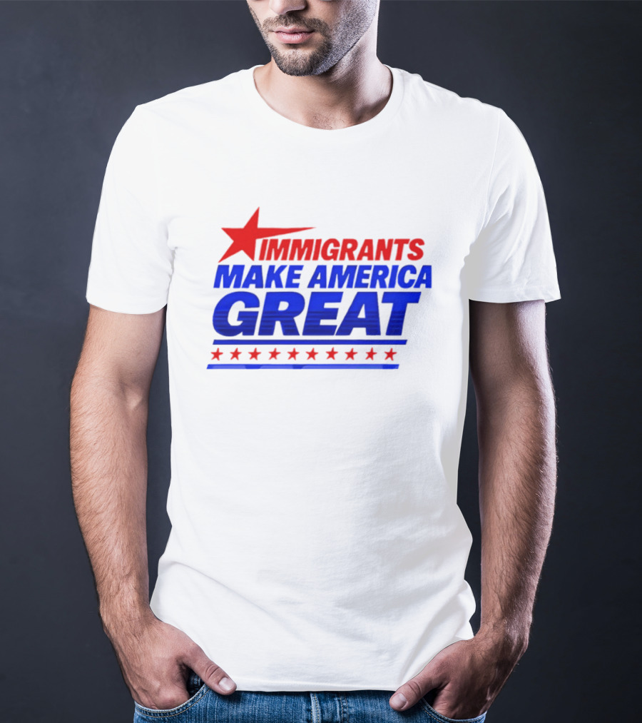 Immigrants Make America Great Red Star Political Message 2026 T-Shirt