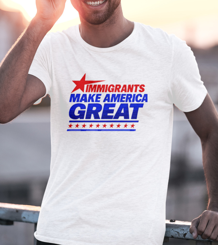 Immigrants Make America Great Red Star Political Message 2026 T-Shirt