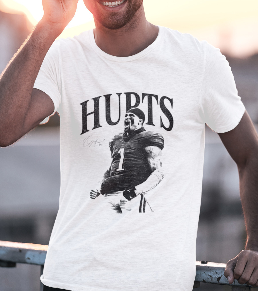 Jalen Hurts Philadelphia Eagles Number One Signature Football Player T-Shirt
