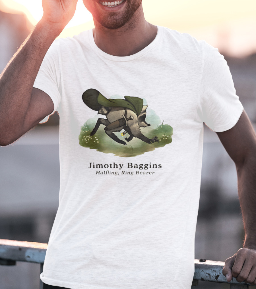 Jimothy Baggins Halfling Ring Bearer Raccoon Adventure T-Shirt