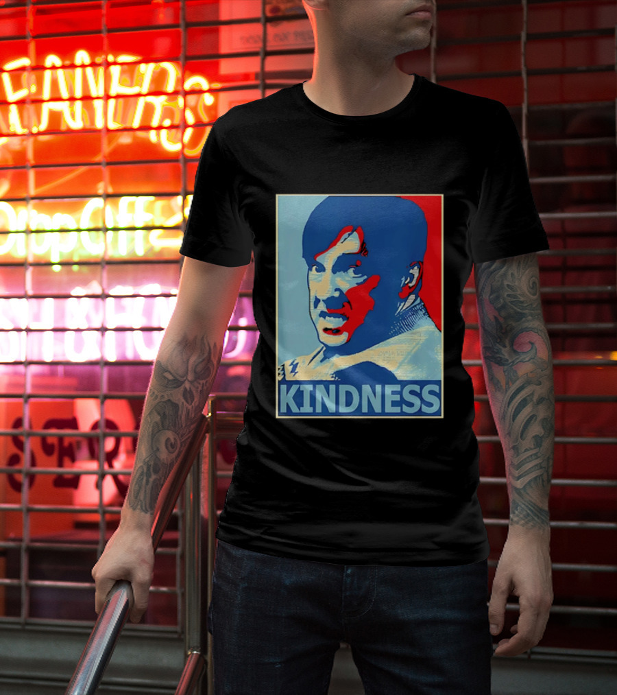 Kindness Mustachioed Man Halftone T-Shirt