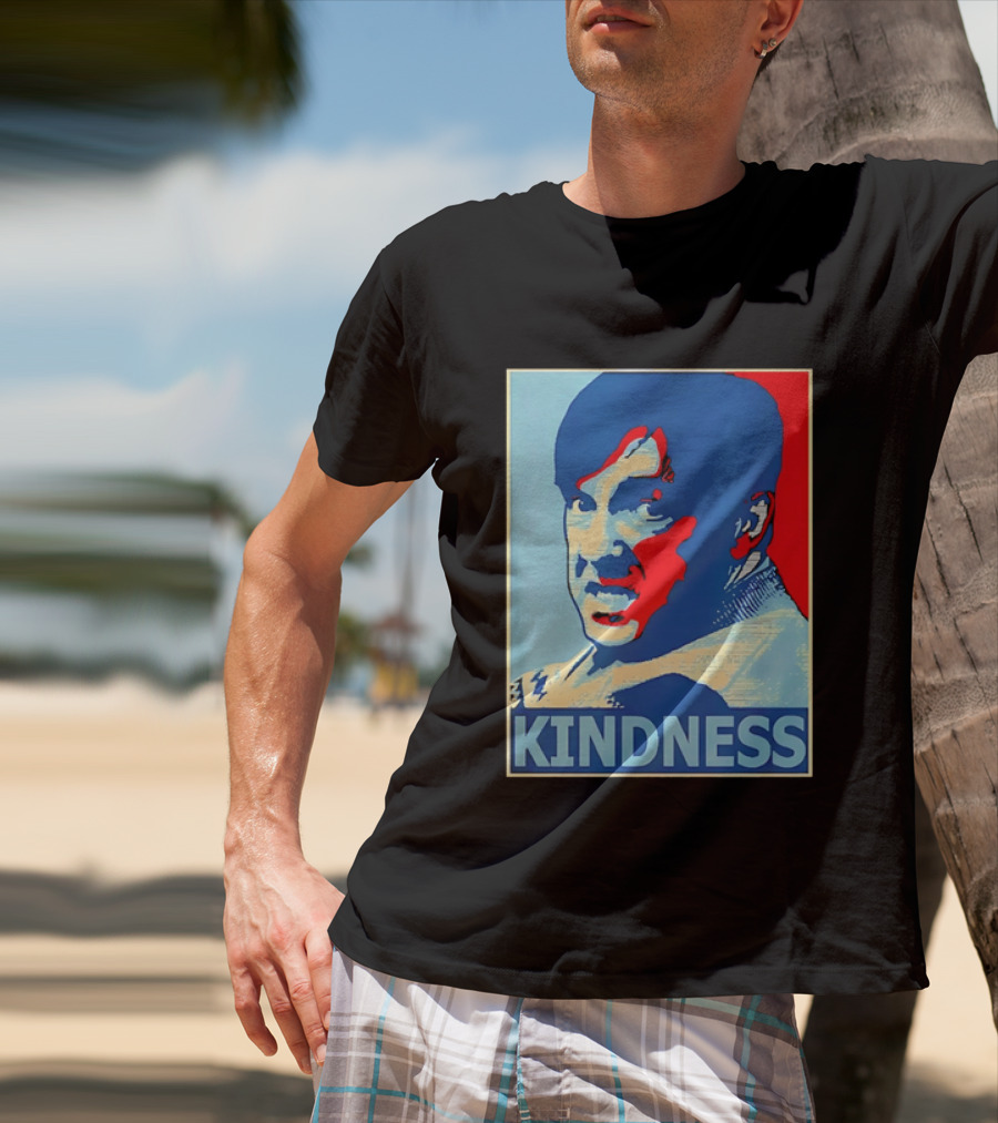 Kindness Mustachioed Man Halftone T-Shirt