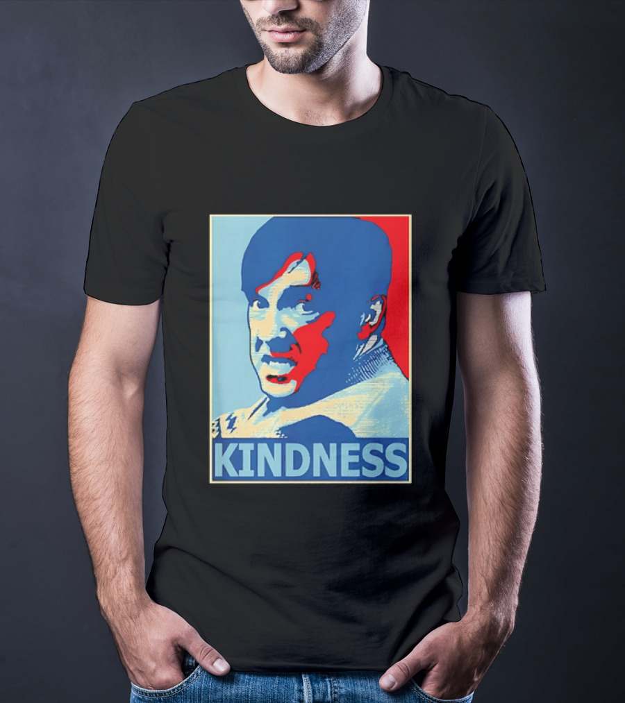 Kindness Mustachioed Man Halftone T-Shirt