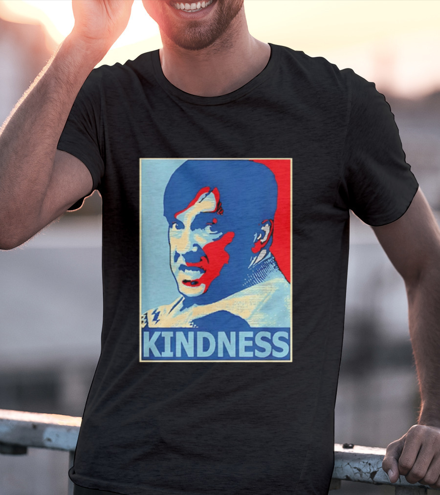 Kindness Mustachioed Man Halftone T-Shirt