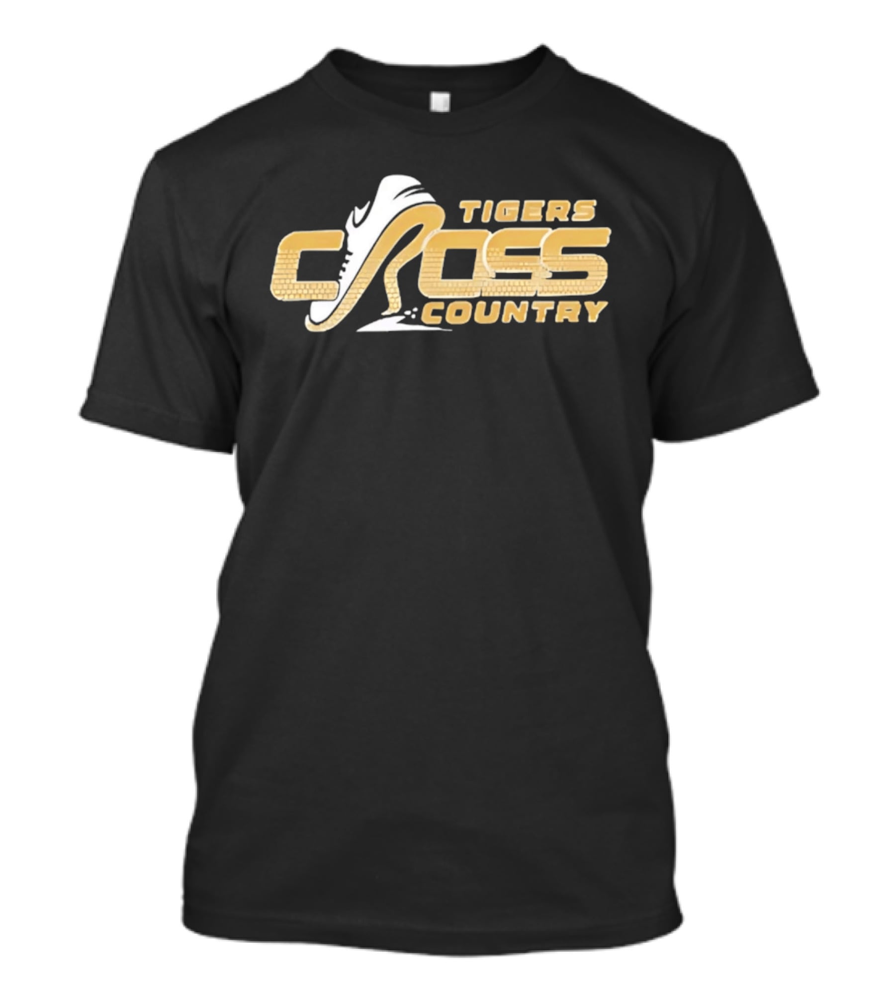 Tigers Cross Country Running Shoe Gold Brick Texture T-Shirt