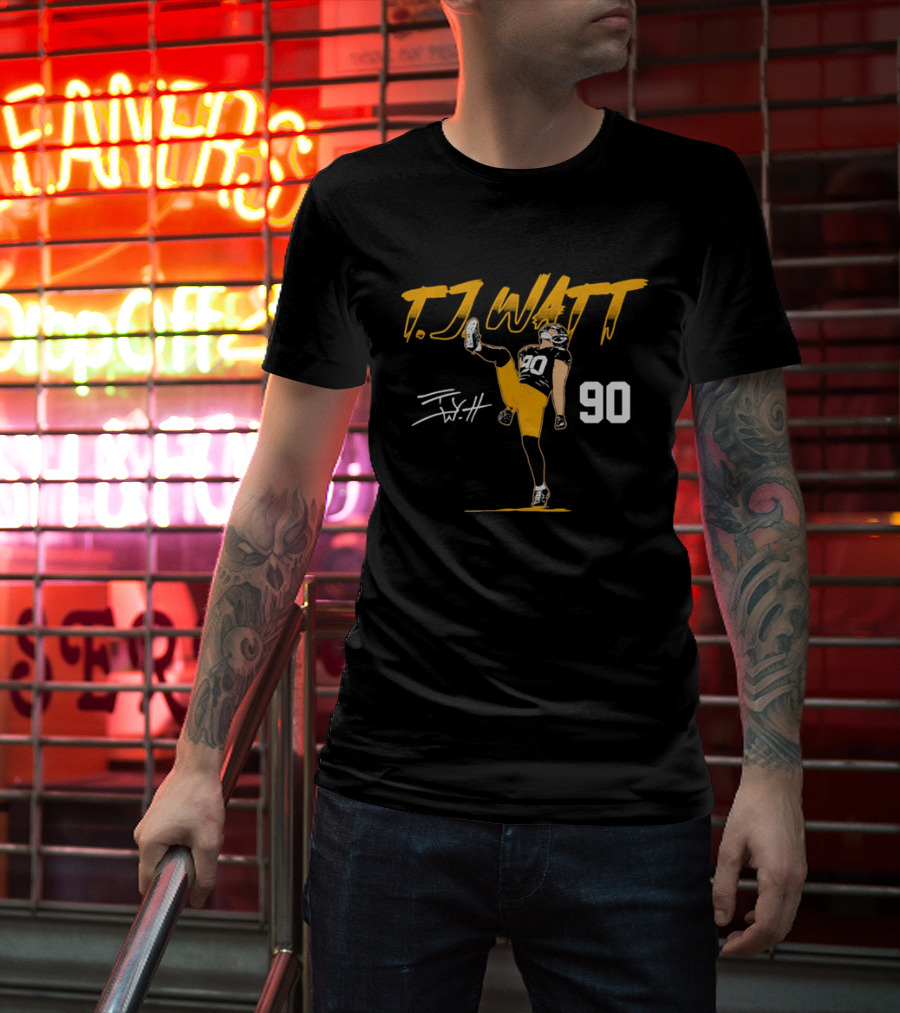 T.J. Watt 90 High Kick Celebration Football Player T-Shirt