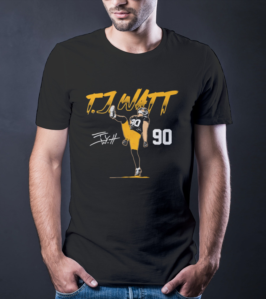 T.J. Watt 90 High Kick Celebration Football Player T-Shirt