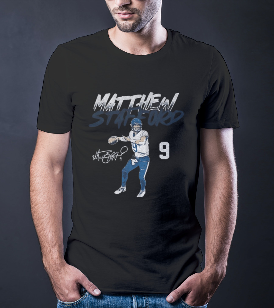 Matthew Stafford Number 9 Detroit Lions Football Player T-Shirt