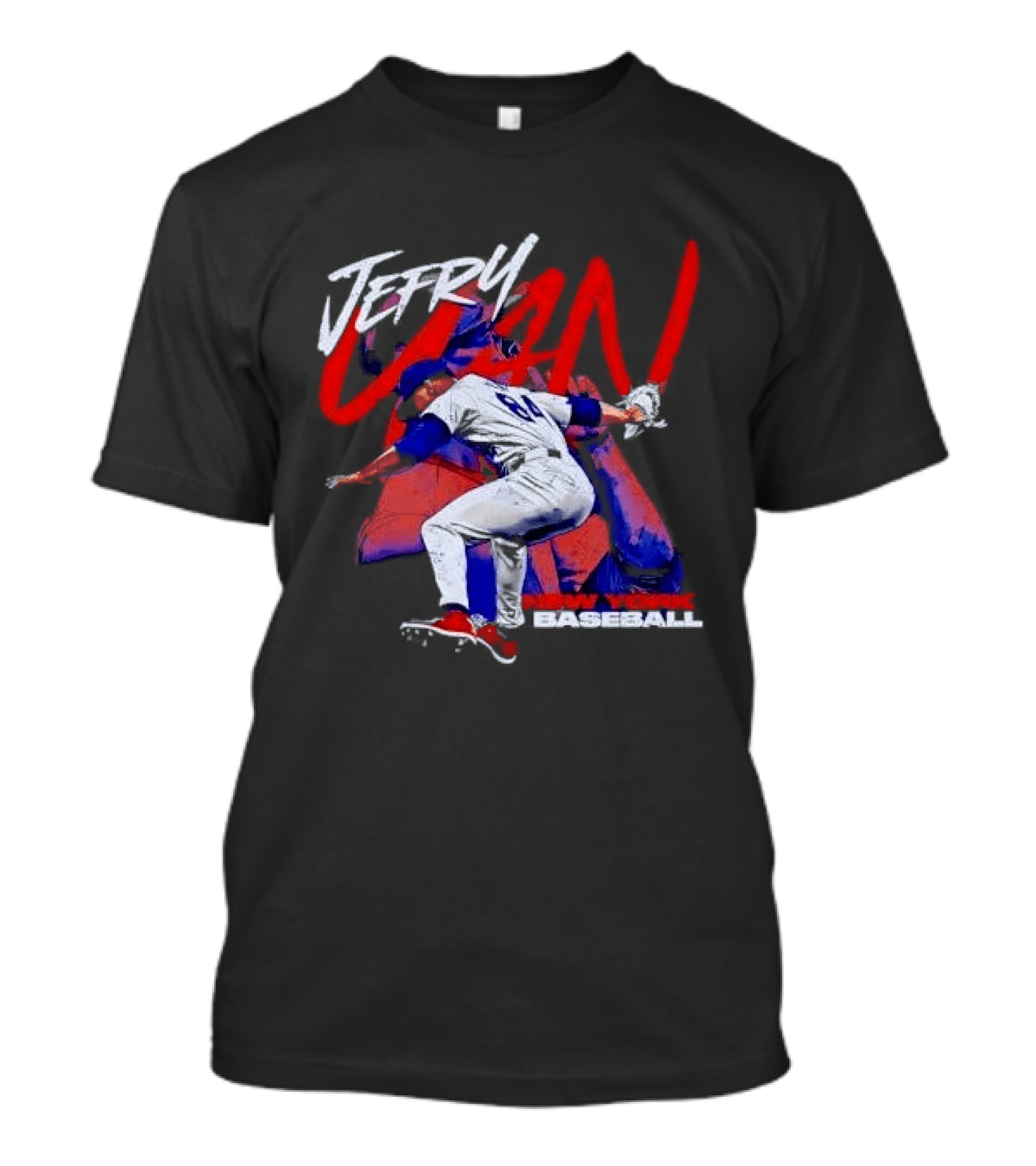Jefry Yan New York Baseball Bootleg Pitcher Action Photo T-Shirt