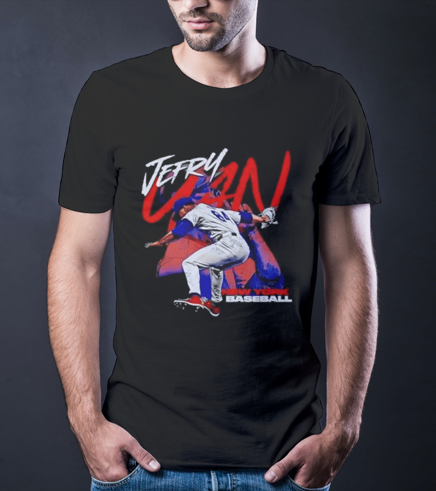 Jefry Yan New York Baseball Bootleg Pitcher Action Photo T-Shirt