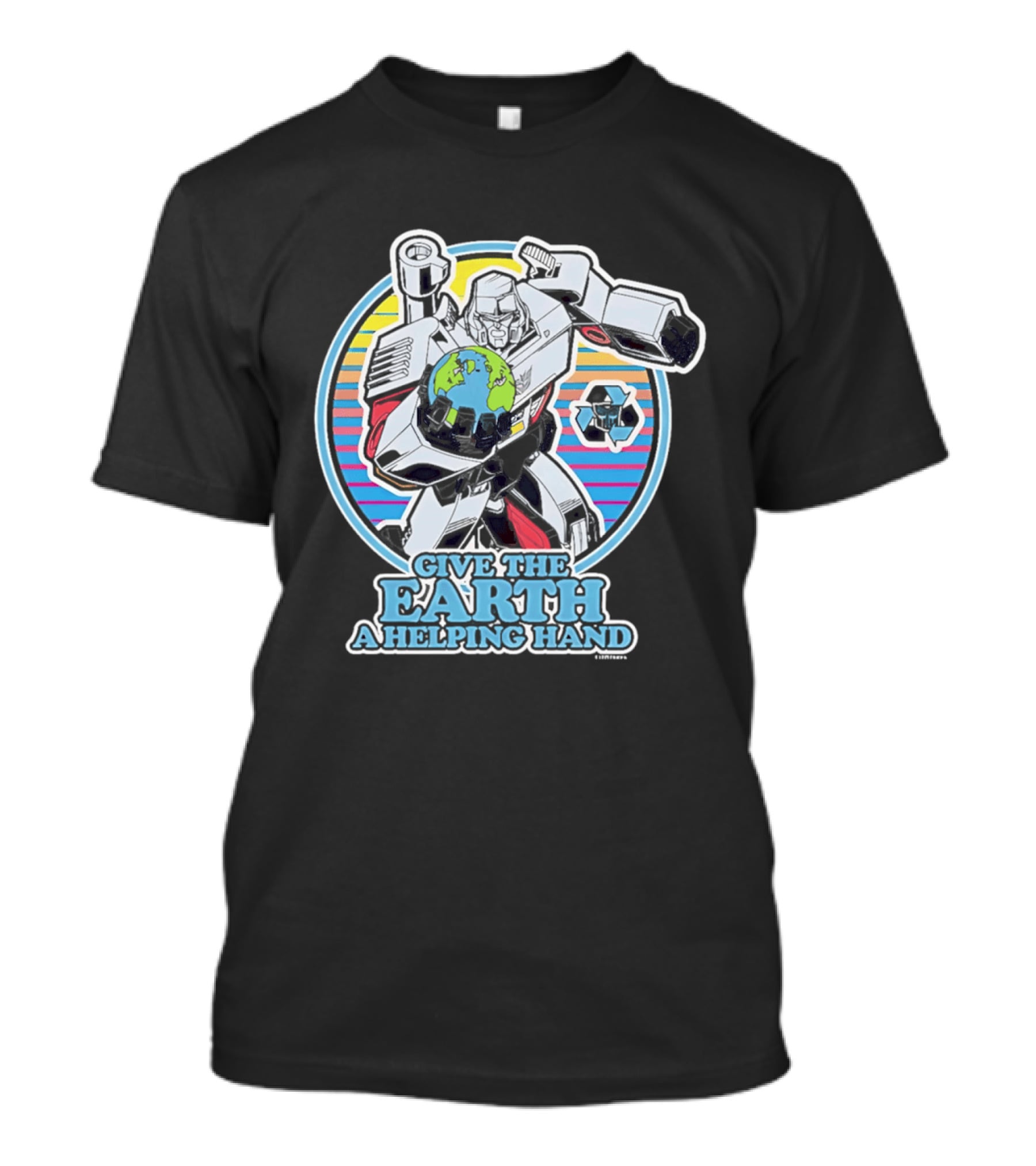 Give The Earth A Helping Hand Megatron With Recycling Symbol Transformers T-Shirt