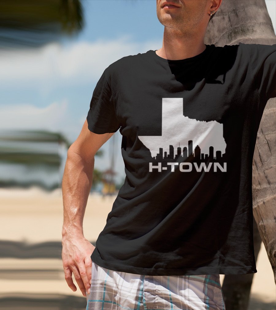 H Town Texas Map Houston Skyline T-Shirt