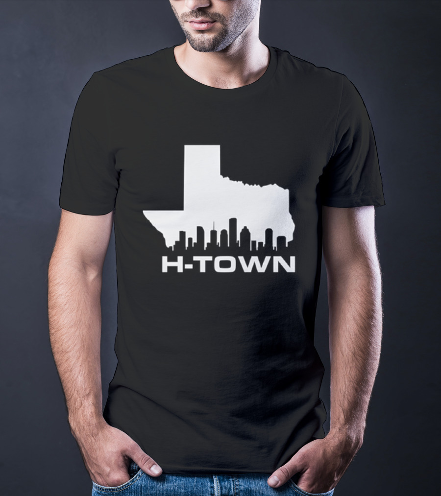 H Town Texas Map Houston Skyline T-Shirt