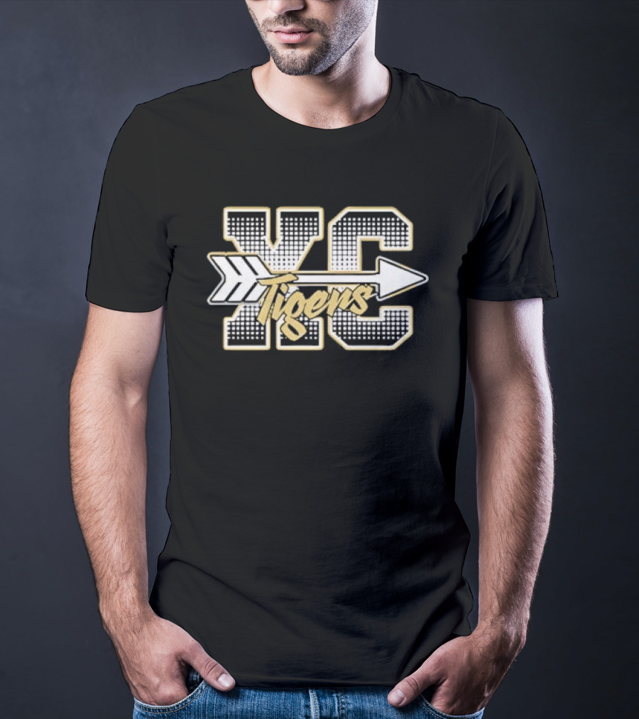 YC Tigers Halftone Block Script Arrow T-Shirt