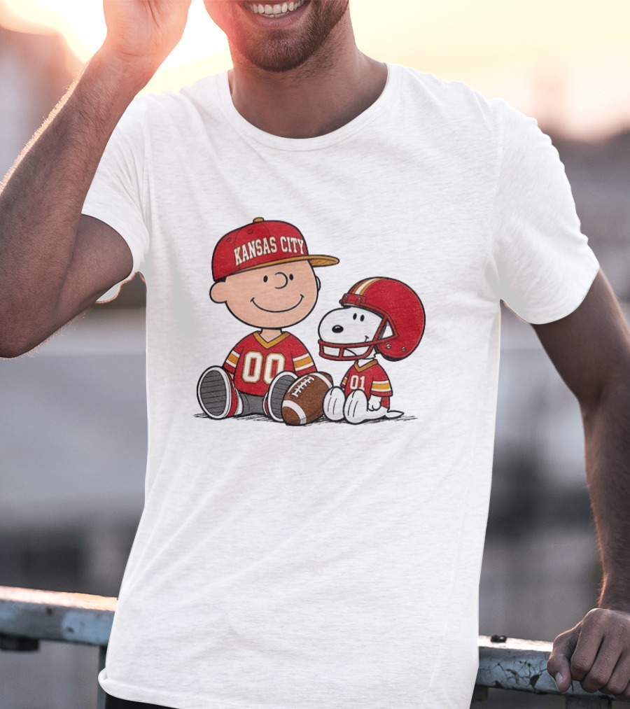 Kansas City Football With Charlie Brown And Snoopy Players T-Shirt