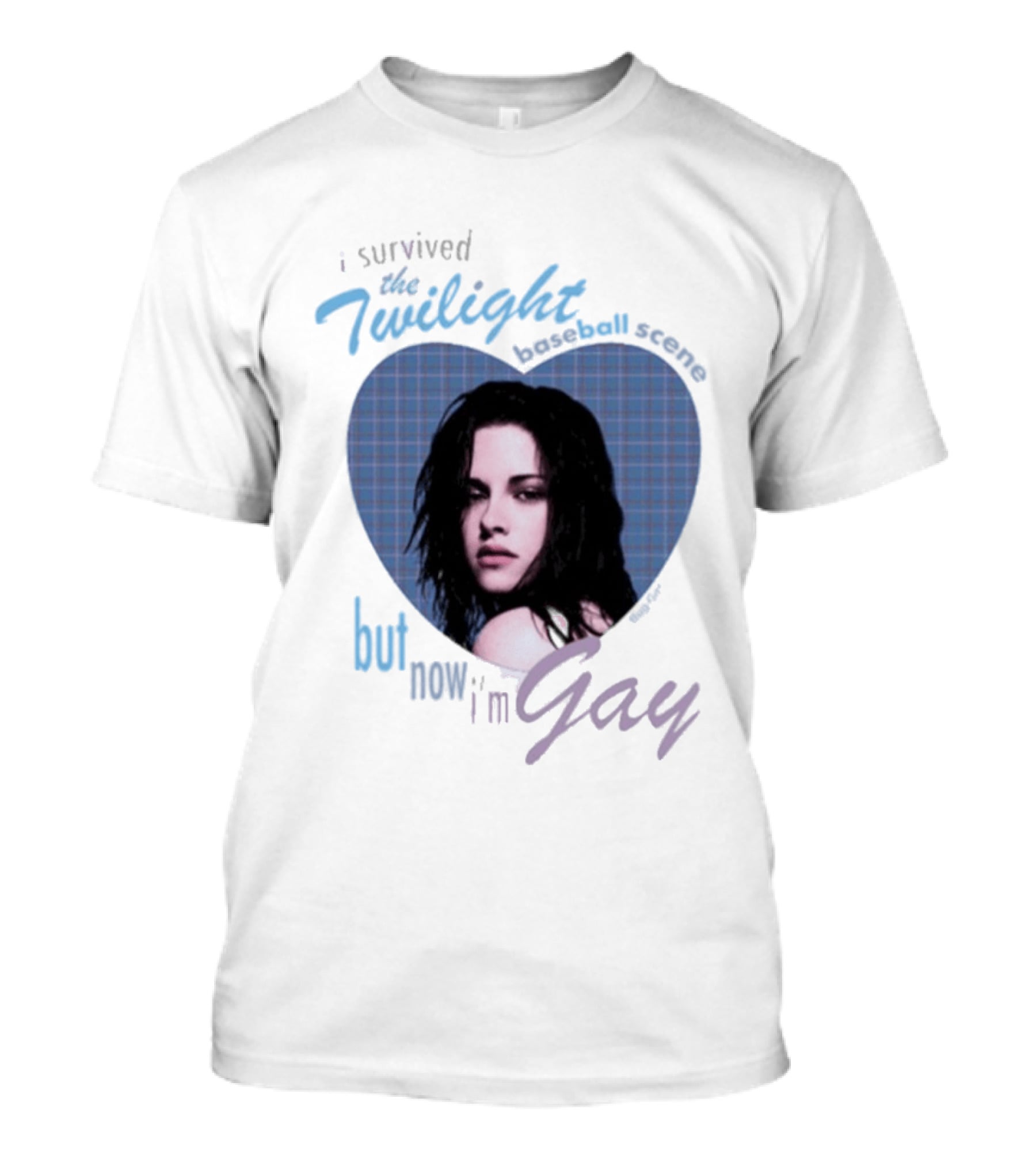 I Survived The Twilight Baseball Scene But Now I'm Gay Twilight Baseball Scene With Iconic Character In Heart Frame T-Shirt