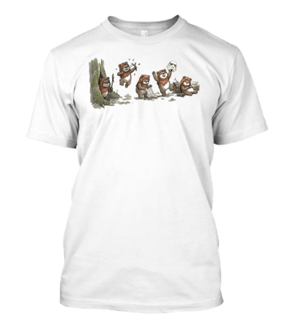 Panda In Star Wars Ewok Costume With Stormtrooper Helmet Adventure T-Shirt