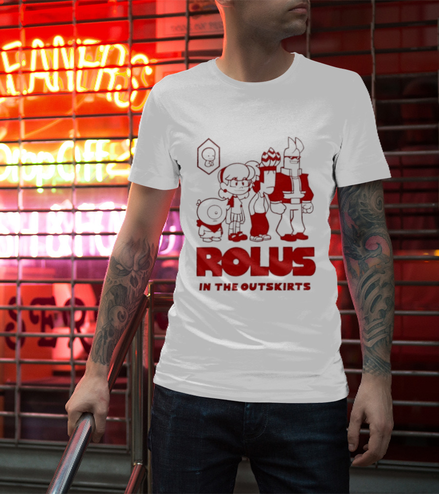 ROLUS In The Outskirts Cartoon Characters Lineup T-Shirt