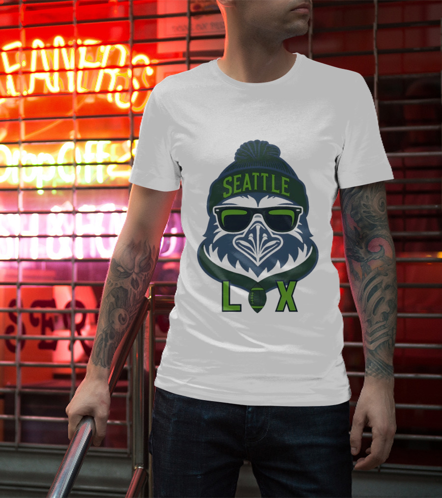 Seattle Seahawk LIX Game Day Beanie Sunglasses Football T-Shirt