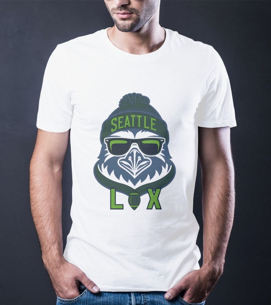 Seattle Seahawk LIX Game Day Beanie Sunglasses Football T-Shirt