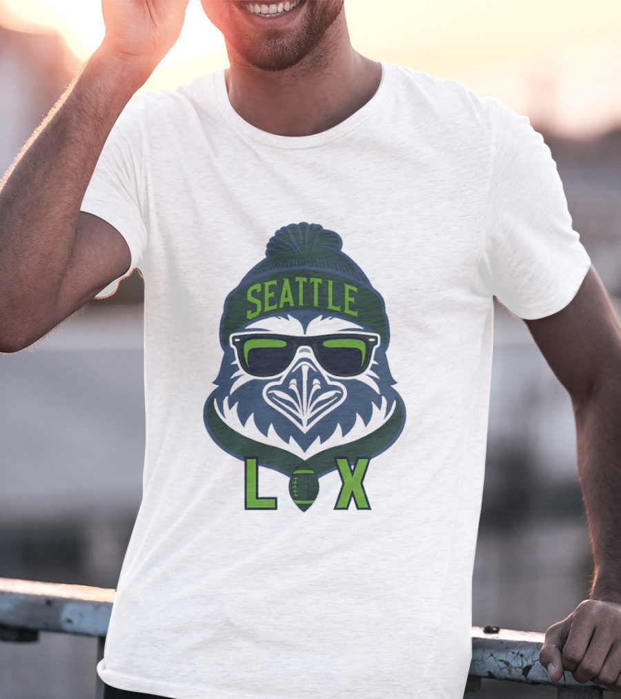 Seattle Seahawk LIX Game Day Beanie Sunglasses Football T-Shirt