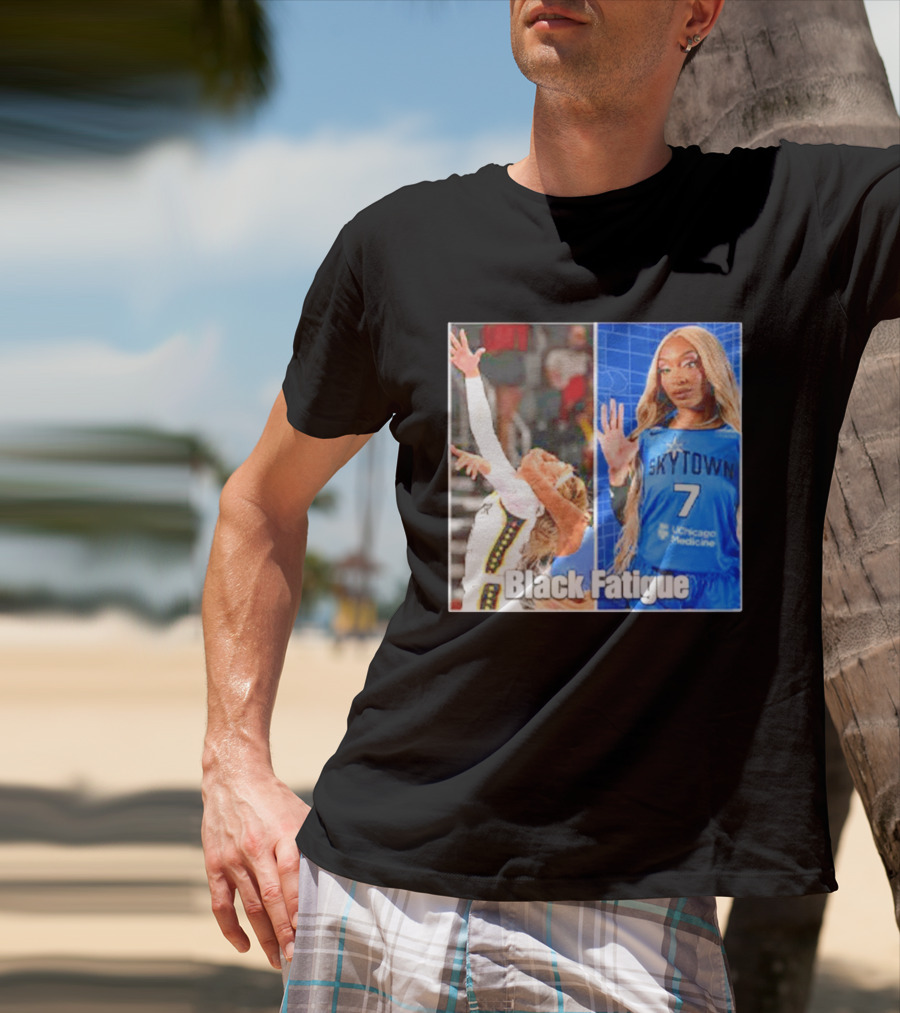 Skytown WNBA Black Fatigue Meme DiJonai Carrington Sophie Cunningham Hard Foul T-Shirt