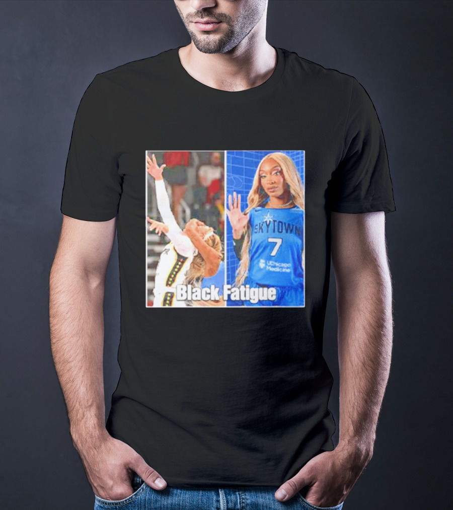 Skytown WNBA Black Fatigue Meme DiJonai Carrington Sophie Cunningham Hard Foul T-Shirt