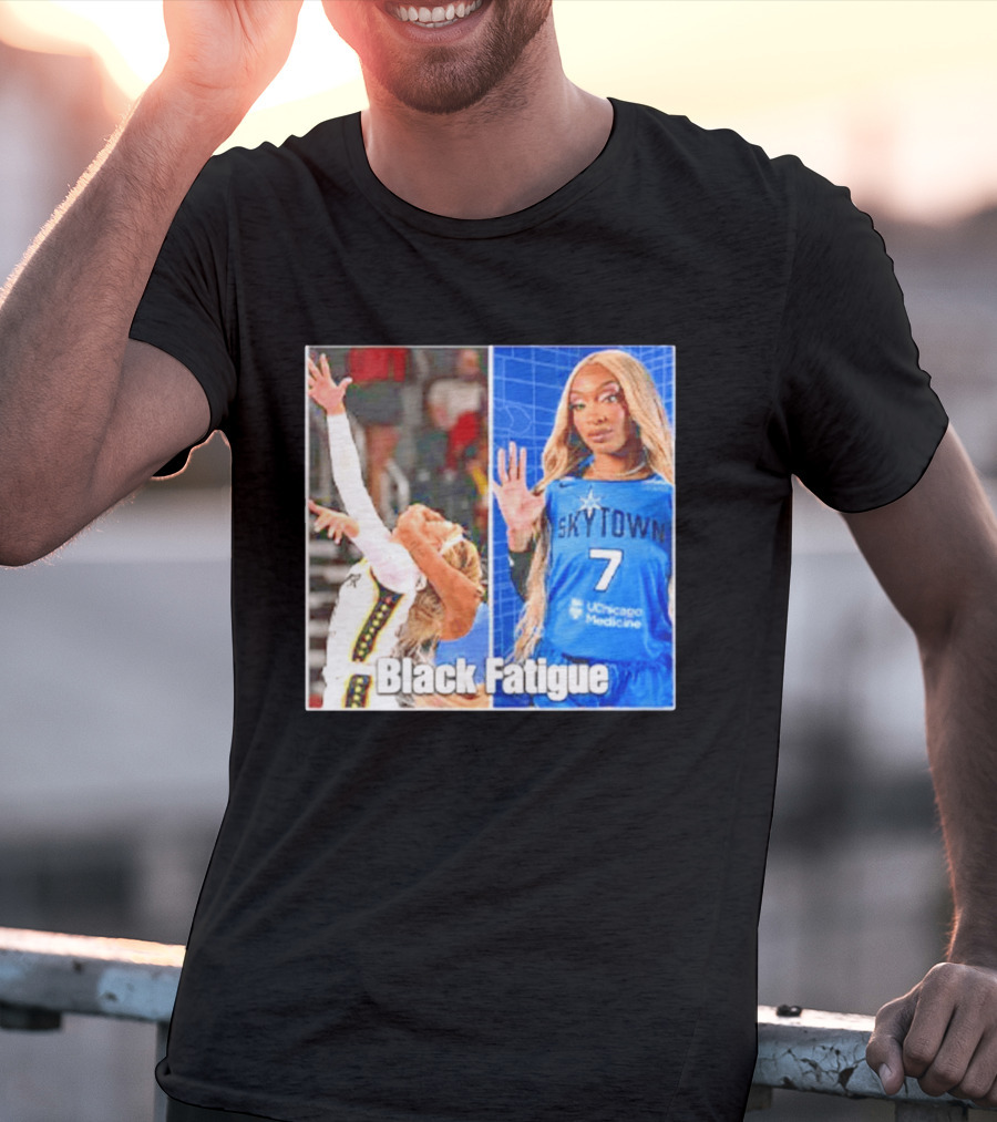 Skytown WNBA Black Fatigue Meme DiJonai Carrington Sophie Cunningham Hard Foul T-Shirt