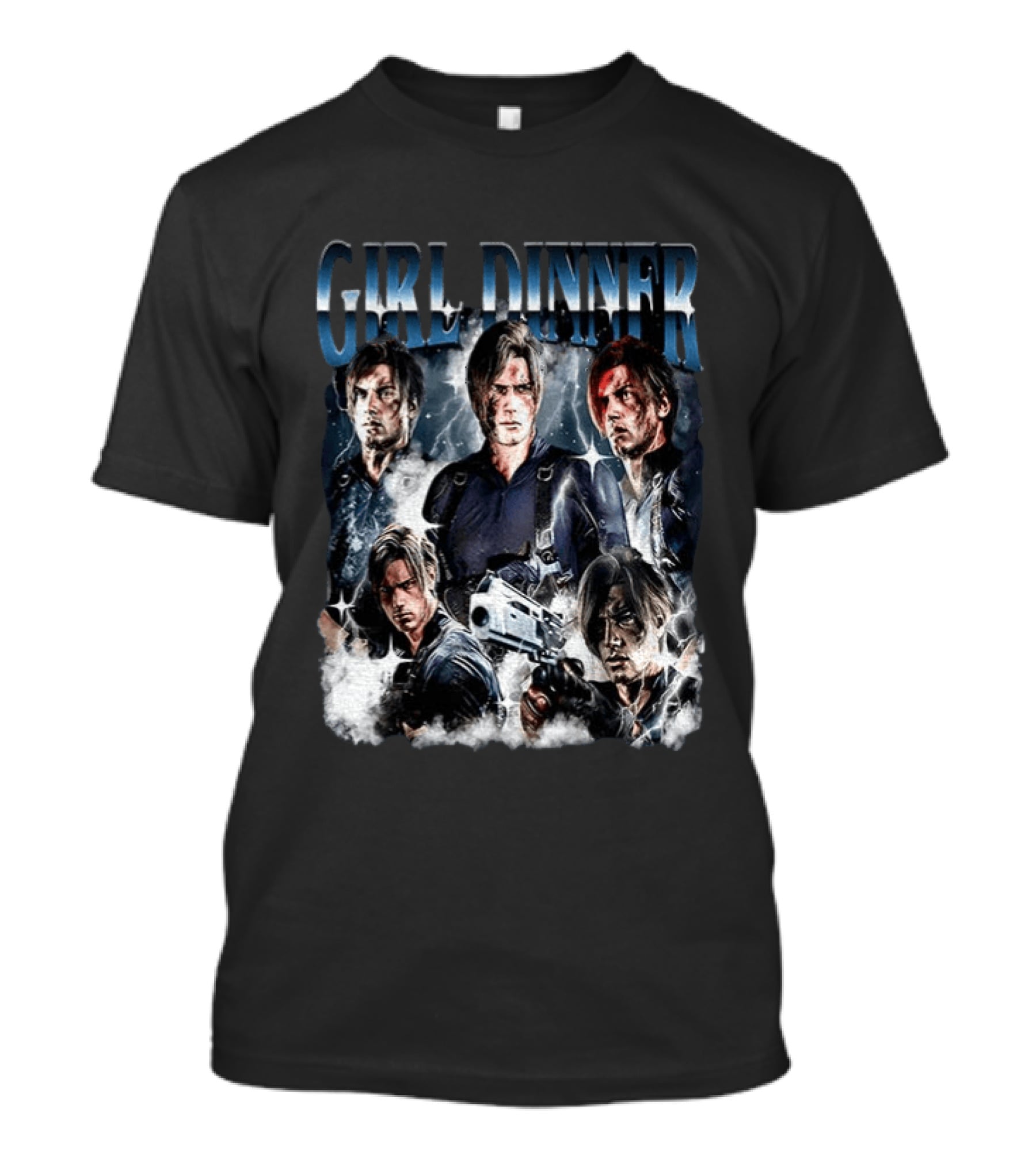 Leon Kennedy Girl Dinner Hero Collage T-Shirt