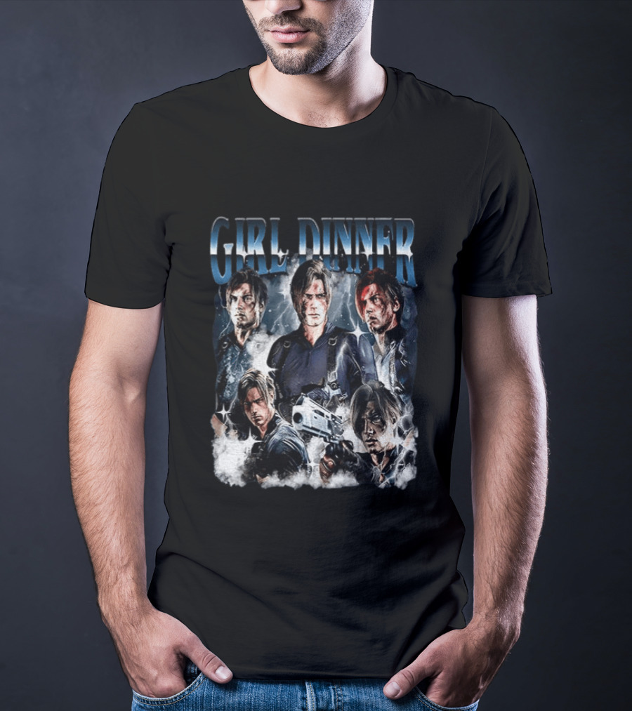 Leon Kennedy Girl Dinner Hero Collage T-Shirt