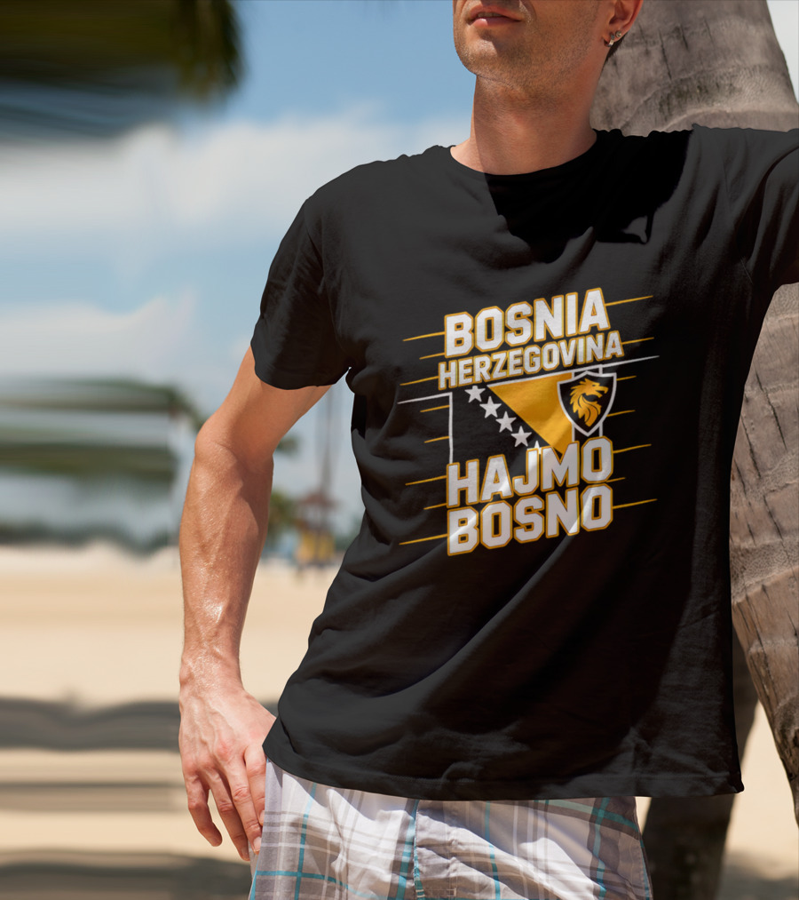 Bosnia Herzegovina Hajmo Bosno Crest And Stars T-Shirt