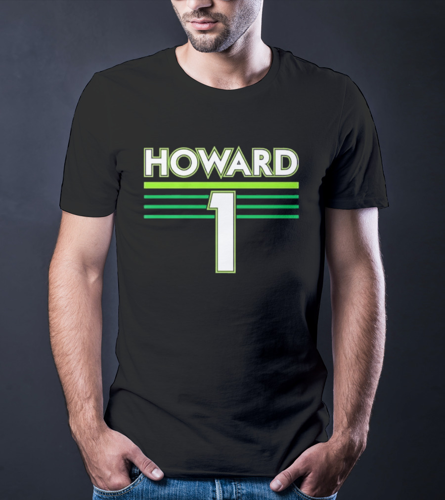 Howard 1 White Green Horizontal Stripes Sports Jersey T-Shirt