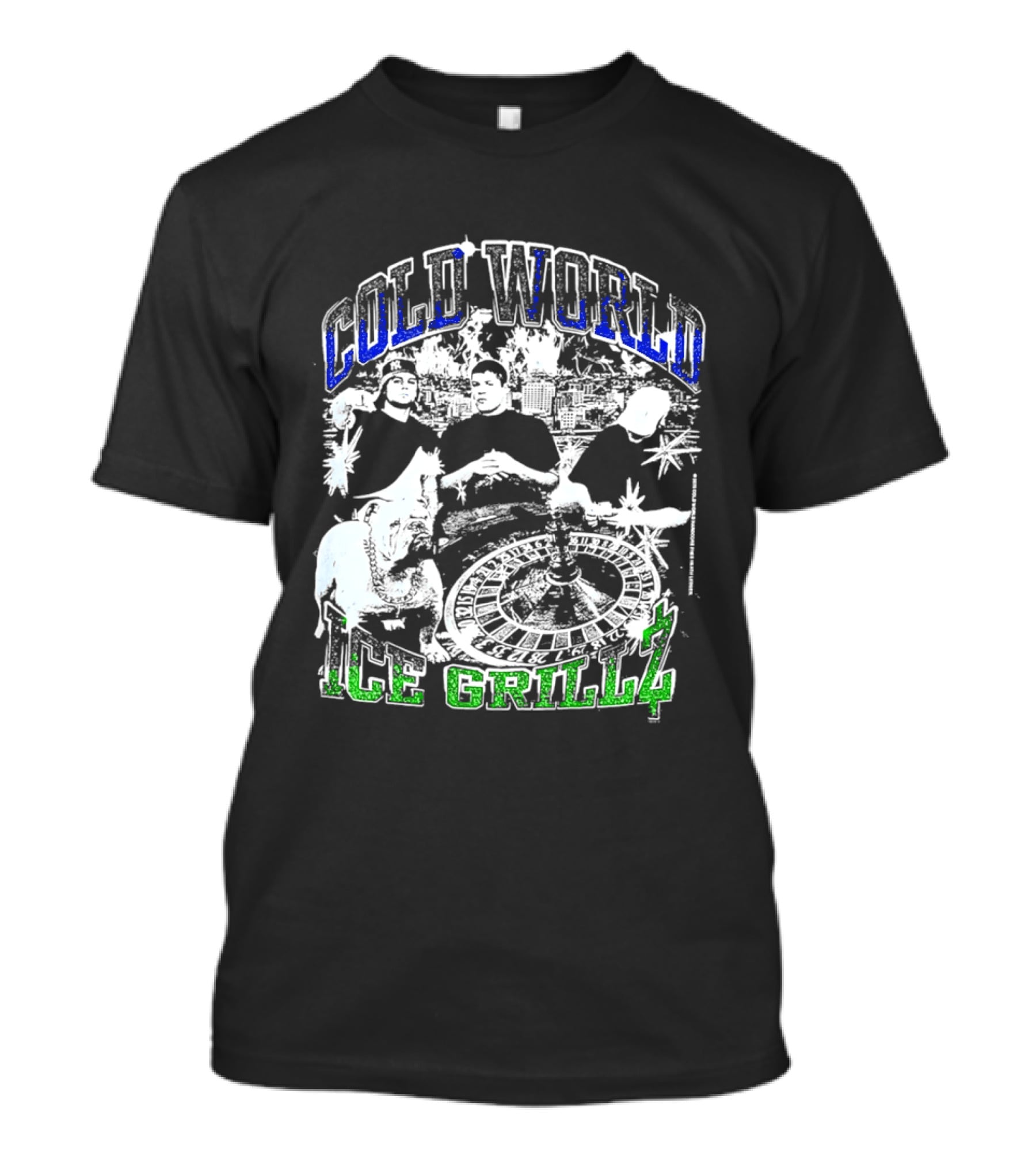 Cold World Ice Grillz Bulldog Roulette Wheel T-Shirt