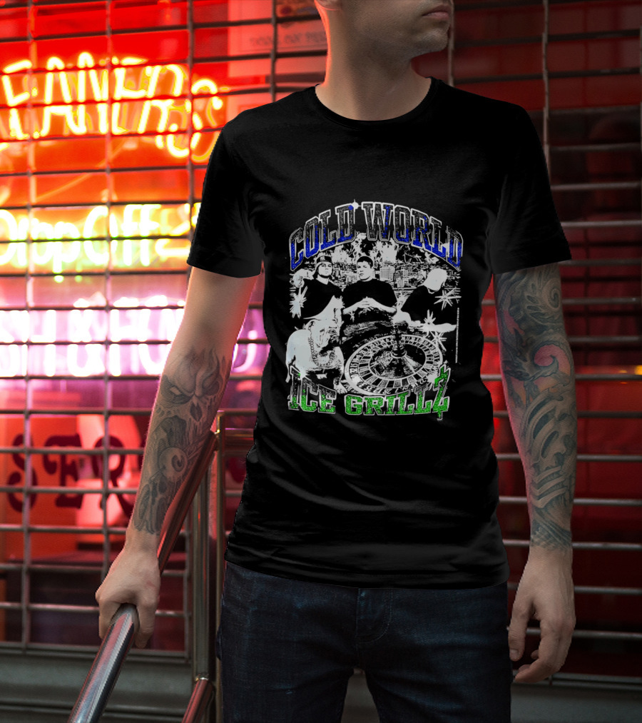 Cold World Ice Grillz Bulldog Roulette Wheel T-Shirt