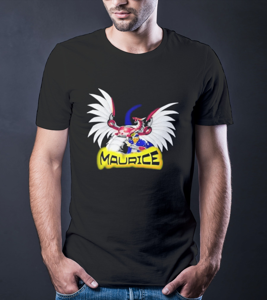 Maurice Cybernetic Dragon Winged Anime Duelist Trading Card Yellow T-Shirt