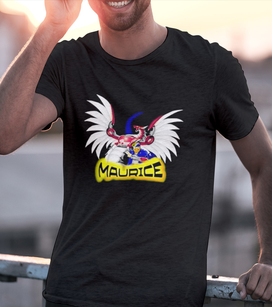 Maurice Cybernetic Dragon Winged Anime Duelist Trading Card Yellow T-Shirt
