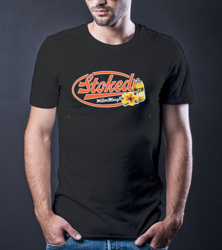 Milton Mango Stoked With Flowers Can T-Shirt