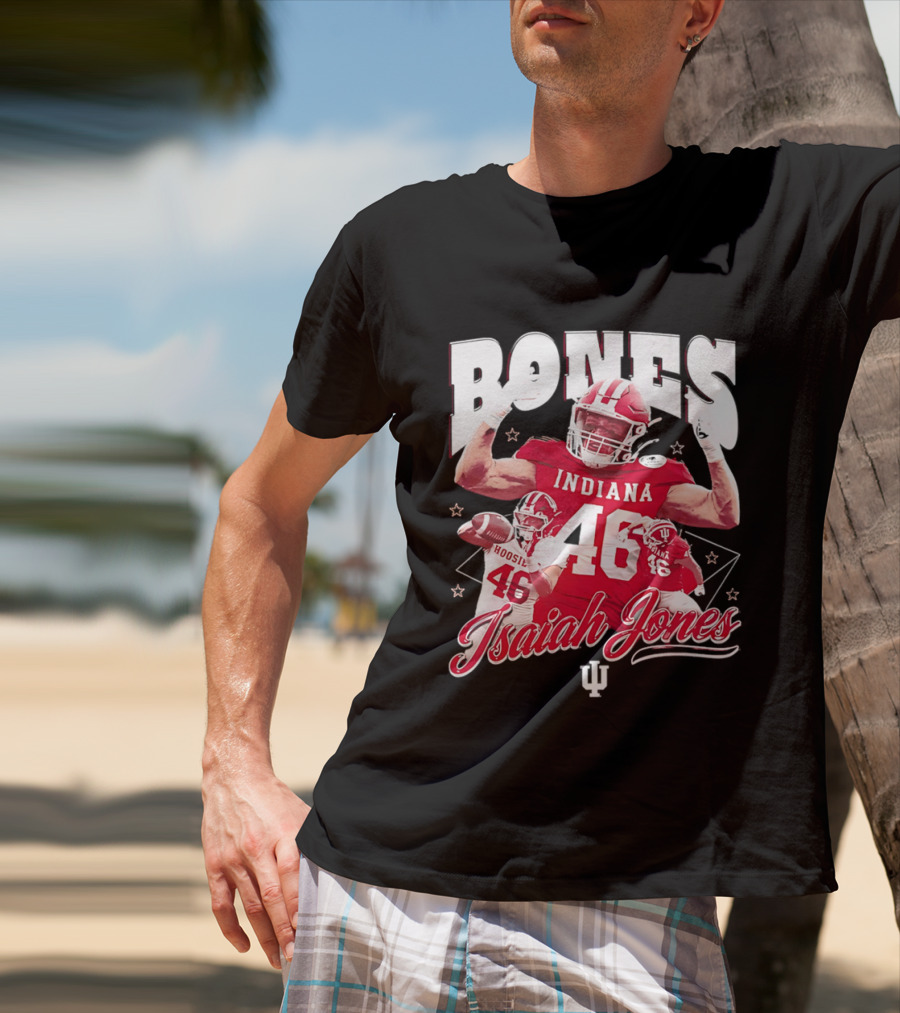 Isaiah Jones Indiana Hoosiers Football Bones 46 T-Shirt