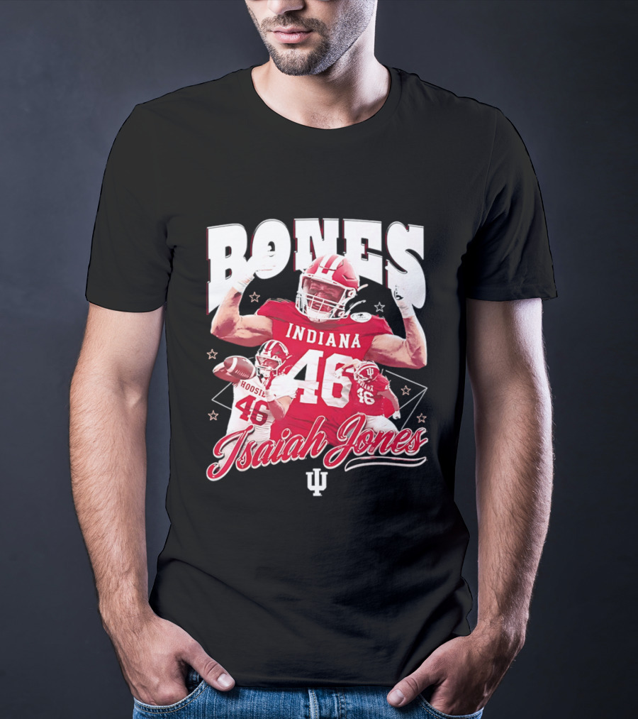 Isaiah Jones Indiana Hoosiers Football Bones 46 T-Shirt